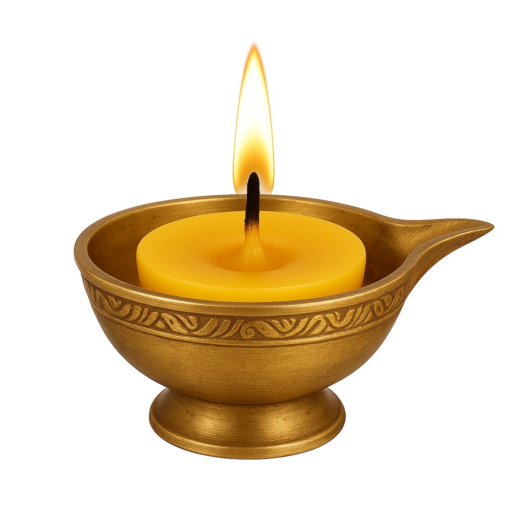 Samy Candle Cove Cow Ghee Diya Batti – 100 Pre-Soaked Cotton Wicks | Wax-Free, Ready to Use, Long Burning | Ghee Wick for Puja, Aarti, Diwali, Havan, Rituals & Mandir Use (Pack of 1 (100))