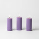 Samy Candle Cove Soy Wax Ribbed Pillar Candle Set of 3 – 2x3 Scented Candles for Home Decor, Spa, Diwali, Wedding, Valentine & X-Mass (Lavender)