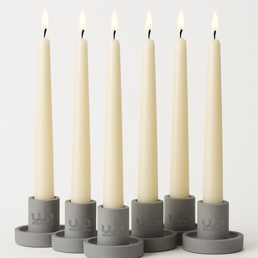 Samy Candle Cove 10″ Soy Wax Taper Candles – Pack of 6 | Dripless, Smokeless, Long Burn | Elegant for Dinner, Wedding & Home Décor (Vanila)