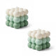 Samy Candle Cove Ombre Bubble Candle – Hand-Poured Scented Soy Wax Pastel Cube for Aesthetic Room Decor & Gifting (Set of 2) (Apple)
