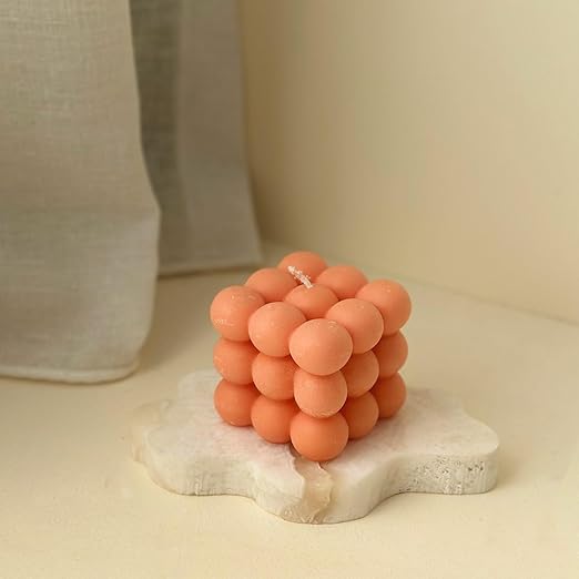 Samy Candle Cove Scented Bubble Candles, Set of 2 Handmade Soy Wax Cube Candles, Home Decor and Gifting (Tropical Sunset)