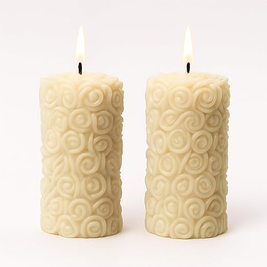 Samy Candle Cove Vanilla Pillar Scented Candles – Set of 2 Red Decorative Wax Candles for Home Décor & Gifting | Long-Lasting Floral Aroma | Romantic Ambience for Living Room & Bedroom (Vanilla)
