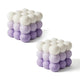 Samy Candle Cove Ombre Bubble Candle – Hand-Poured Scented Soy Wax Pastel Cube for Aesthetic Room Decor & Gifting (Set of 2) (Lavender)