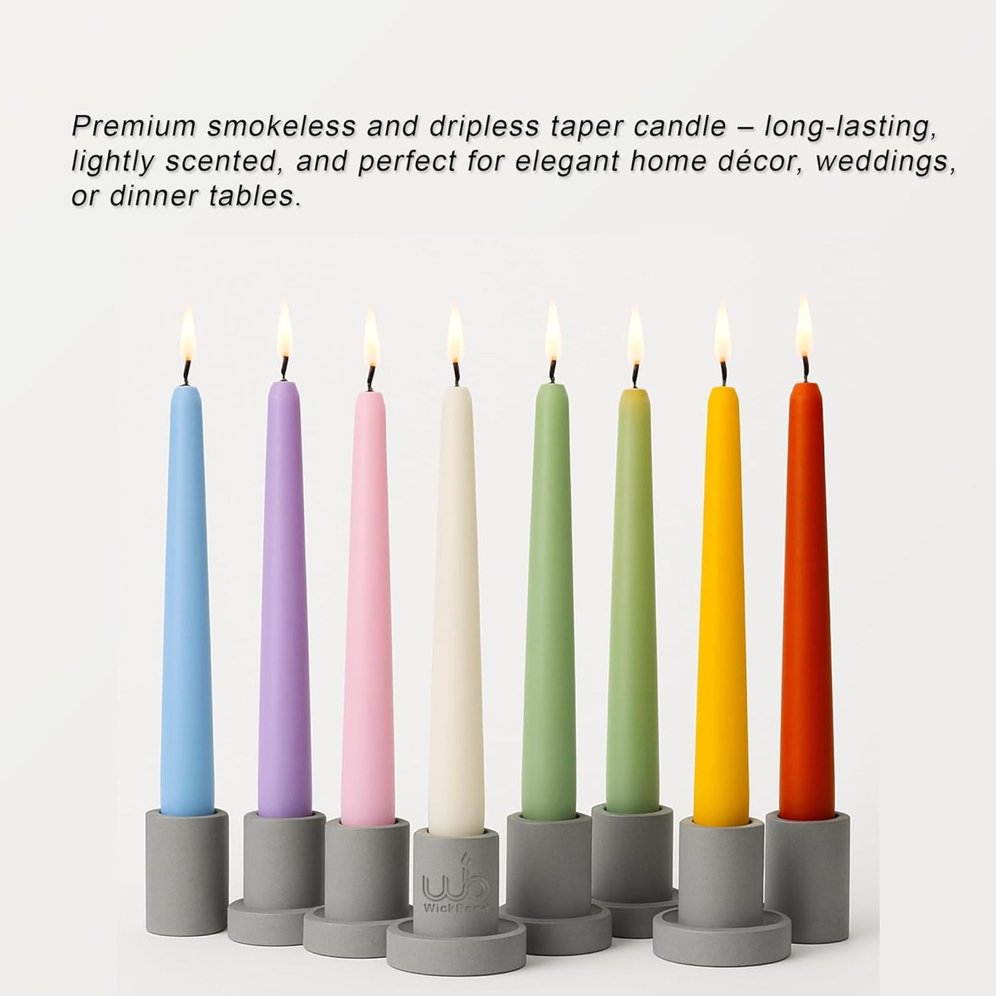 Samy Candle Cove 10″ Soy Wax Taper Candles – Pack of 6 | Dripless, Smokeless, Long Burn | Elegant for Dinner, Wedding & Home Décor (Lemon)