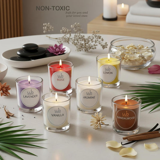 Samy Candle Cove Votive Candle Set of 12 – Glass Filled Candles with Natural Wax & Lead-Free Wicks | 10-Hour Burn Time | Clean Burning, Non-Toxic | Ideal for Home Décor, Events & Gifting (Unscented))