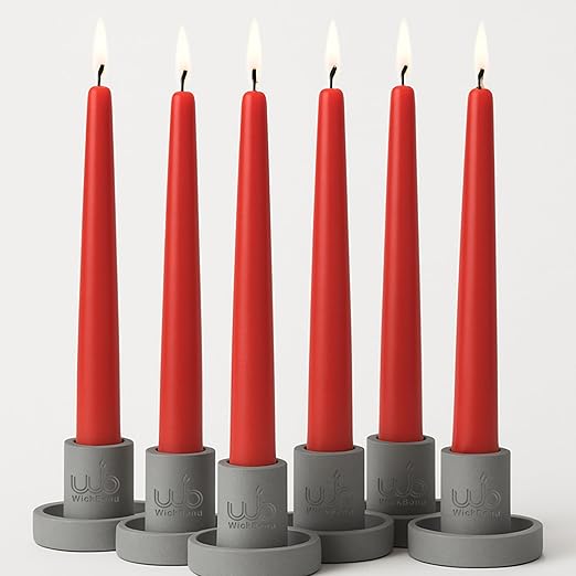 Samy Candle Cove 10″ Soy Wax Taper Candles – Pack of 6 | Dripless, Smokeless, Long Burn | Elegant for Dinner, Wedding & Home Décor (Rose)