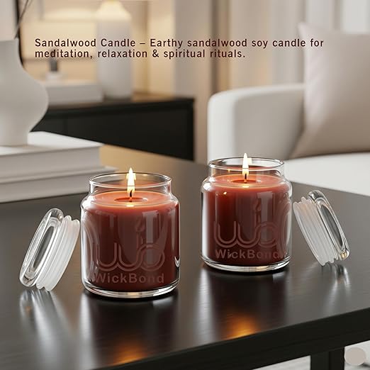 Samy Candle Cove Soy Wax Scented Candle Set in Cookie Jars | 2-Pack | 85g Each | 24-Hour Burn | Smokeless & Handcrafted | Ideal Gift Set (Sandalwood)