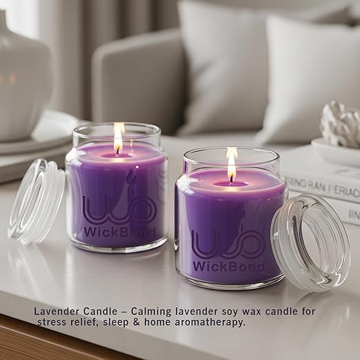Samy Candle Cove Soy Wax Scented Candle Set in Cookie Jars | 2-Pack | 85g Each | 24-Hour Burn | Smokeless & Handcrafted | Ideal Gift Set (Lavender)