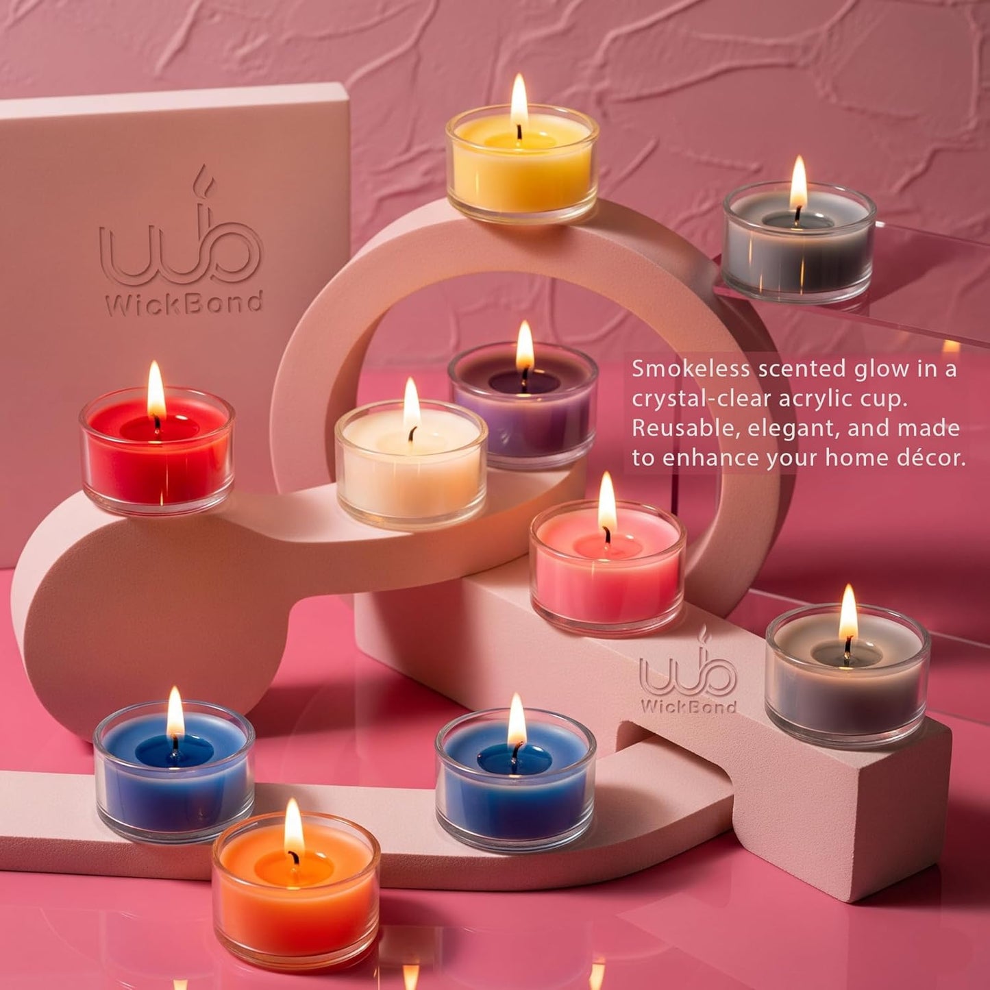 Samy Candle Cove Set of 12 Scented Soy Wax Tealight Candles – Smokeless, Drip-Free, 4-Hour Burn Time – Ideal for Home Décor, Pooja, Spa & Gifting (Orange)