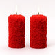 Samy Candle Cove Rose Pillar Scented Candles – Set of 2 Red Decorative Wax Candles for Home Décor & Gifting | Long-Lasting Floral Aroma | Romantic Ambience for Living Room & Bedroom (Rose)