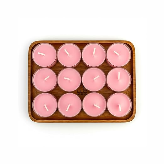 Samy Candle Cove Set of 12 Scented Soy Wax Tealight Candles – Smokeless, Drip-Free, 4-Hour Burn Time – Ideal for Home Décor, Pooja, Spa & Gifting (Lily)