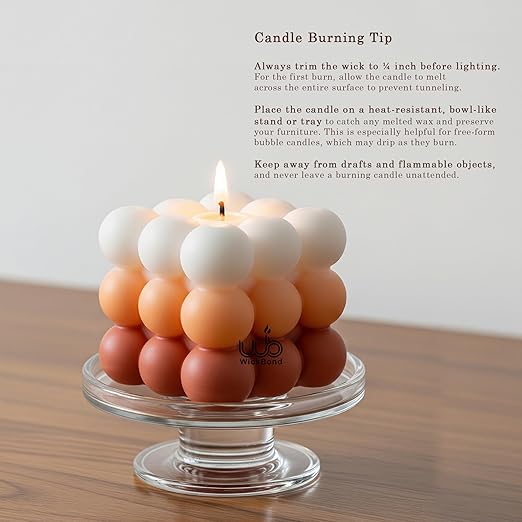 Samy Candle Cove Ombre Bubble Candle – Hand-Poured Scented Soy Wax Pastel Cube for Aesthetic Room Decor & Gifting (Set of 2) (Tropical)