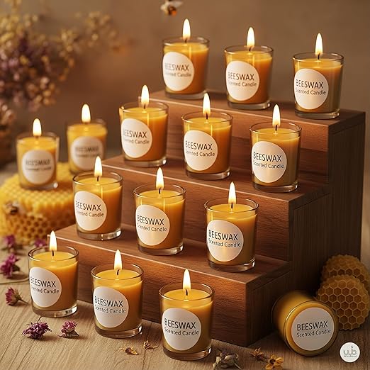 Samy Candle Cove Votive Candle Set of 12 – Glass Filled Candles with Natural Wax & Lead-Free Wicks | 10-Hour Burn Time | Clean Burning, Non-Toxic | Ideal for Home Décor, Events & Gifting (Coffee))