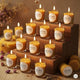Samy Candle Cove Votive Candle Set of 12 – Glass Filled Candles with Natural Wax & Lead-Free Wicks | 10-Hour Burn Time | Clean Burning, Non-Toxic | Ideal for Home Décor, Events & Gifting (Coffee))