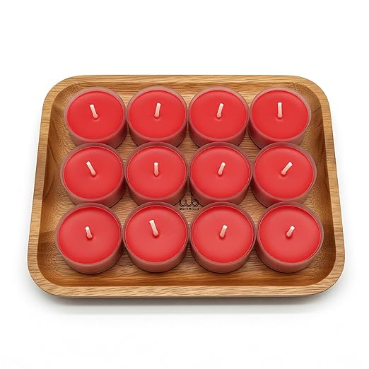 Samy Candle Cove Set of 12 Scented Soy Wax Tealight Candles – Smokeless, Drip-Free, 4-Hour Burn Time – Ideal for Home Décor, Pooja, Spa & Gifting (Rose)