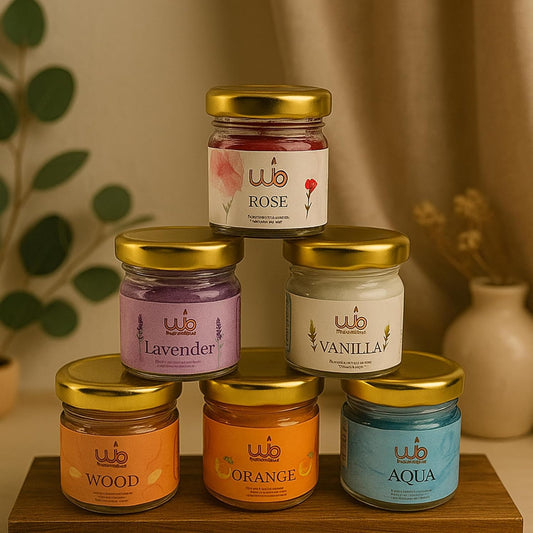Samy Candle Cove Scented Candle Gift Set – Pack of 6 Mini Jar Wax Candles, Highly Fragranced Aromatherapy Candles for Home Decor & Gifting