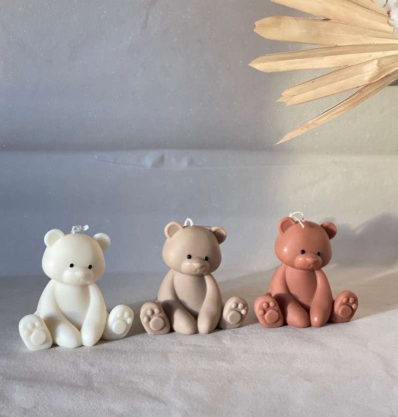 Teddy Bear Scented Candle, Set of 2
