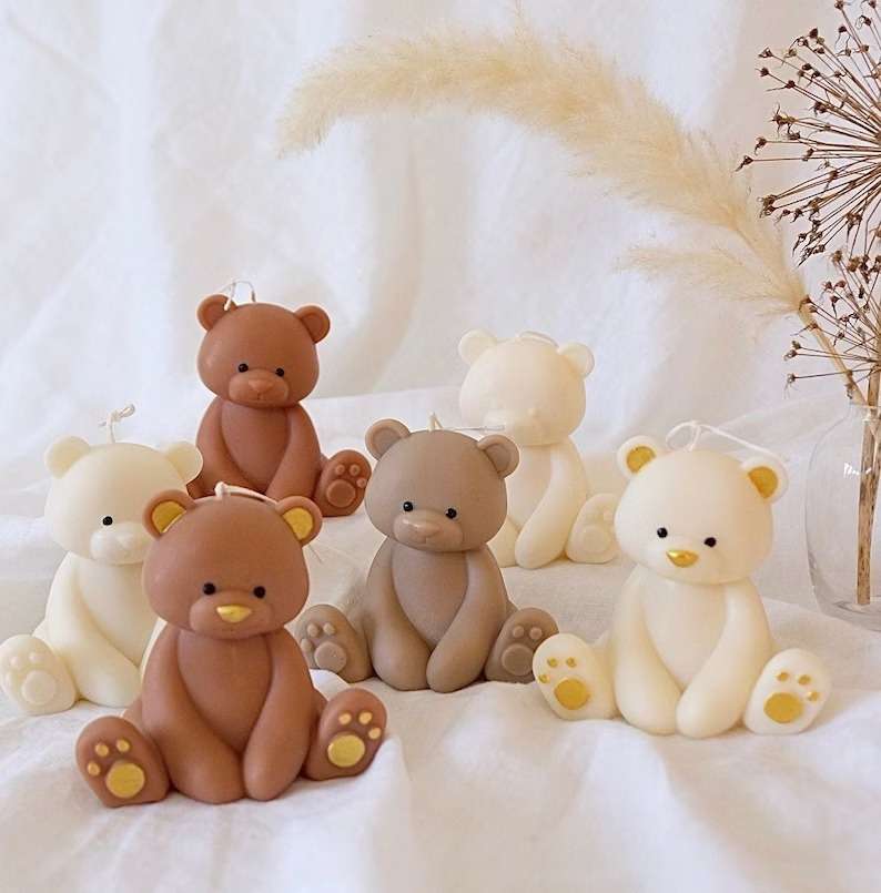 Teddy Bear Scented Candle, Set of 2