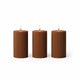 Samy Candle Cove Soy Wax Ribbed Pillar Candle Set of 3 – 2x3 Scented Candles for Home Decor, Spa, Diwali, Wedding, Valentine & X-Mass (Sandalwood)