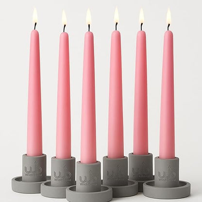 Samy Candle Cove 10″ Soy Wax Taper Candles – Pack of 6 | Dripless, Smokeless, Long Burn | Elegant for Dinner, Wedding & Home Décor (Lily)
