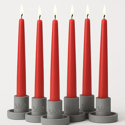 Samy Candle Cove 10″ Soy Wax Taper Candles – Pack of 6 | Dripless, Smokeless, Long Burn | Elegant for Dinner, Wedding & Home Décor (Rose)