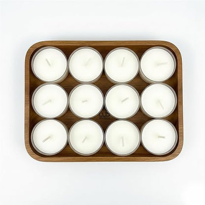 Samy Candle Cove Set of 12 Scented Soy Wax Tealight Candles – Smokeless, Drip-Free, 4-Hour Burn Time – Ideal for Home Décor, Pooja, Spa & Gifting (Jasmine)