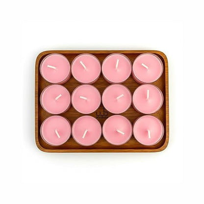 Samy Candle Cove Set of 12 Scented Soy Wax Tealight Candles – Smokeless, Drip-Free, 4-Hour Burn Time – Ideal for Home Décor, Pooja, Spa & Gifting (Lily)