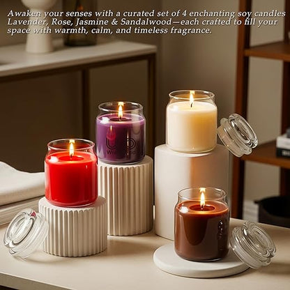 Samy Candle Cove Soy Wax Scented Candle Set in Cookie Jars | 2-Pack | 85g Each | 24-Hour Burn | Smokeless & Handcrafted | Ideal Gift Set (Set of 4)
